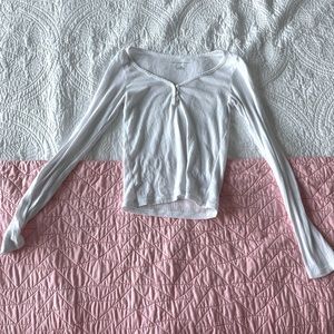 light long sleeve american eagle top, white, size small